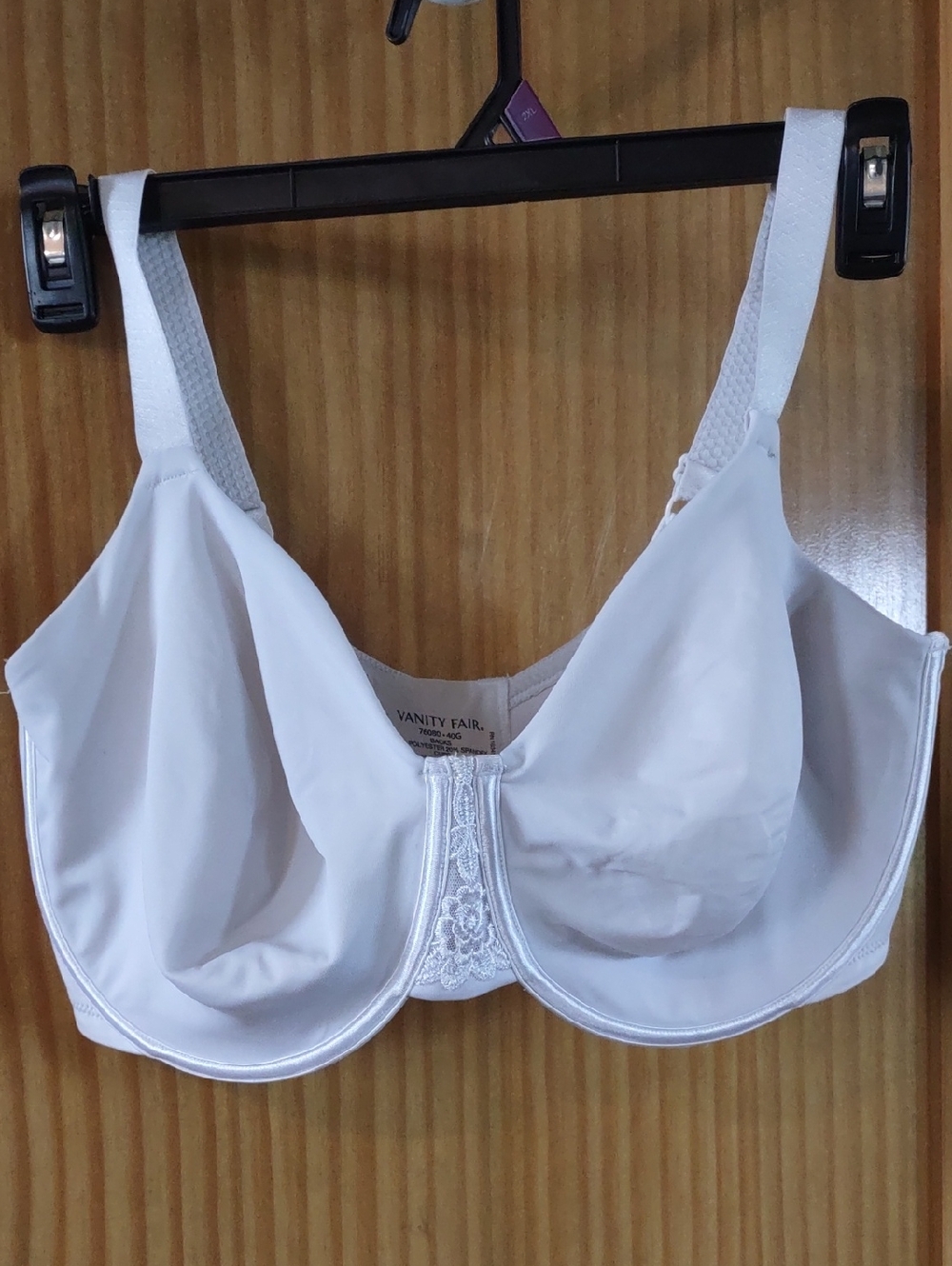 40G Vanity Fair White Smooth Full-Coverage Underwire Bra